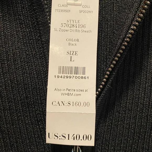 White House Black Market Black Sheath Midi Dress with Mock Neck for Cocktail - Picture 5 of 7